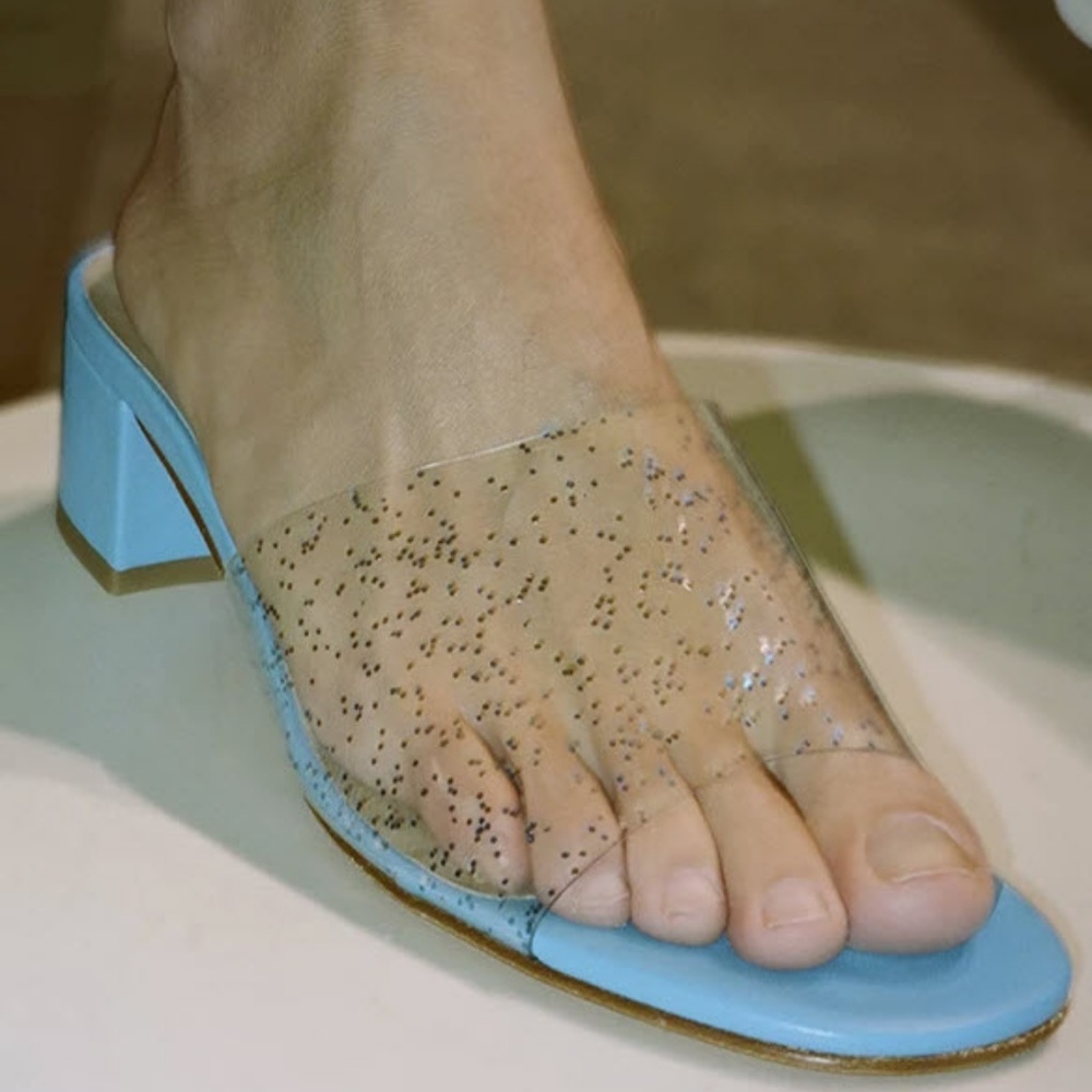Maryam Nasir Zadeh Sophie Glitter Slides